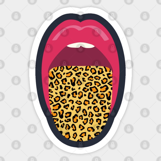 Red Lips Leopard Tongue Sticker by Leopards